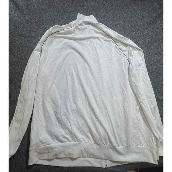 Boss Men's White Full Zip Long Sleeves Mock Neck Jacket Size 2XL
